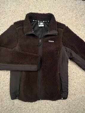 Predator Jacket Women’s Medium Chunky Fleece Full Zip Long Sleeve Brown Soft